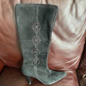 CARLOS BY CARLOS SANTANA BLACK SUEDE BOOTS SIZE 8 1/2